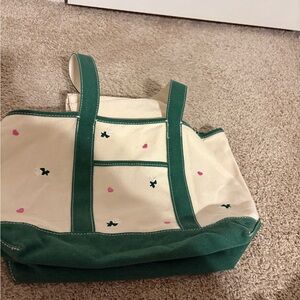 Green and Cream Tote Bag